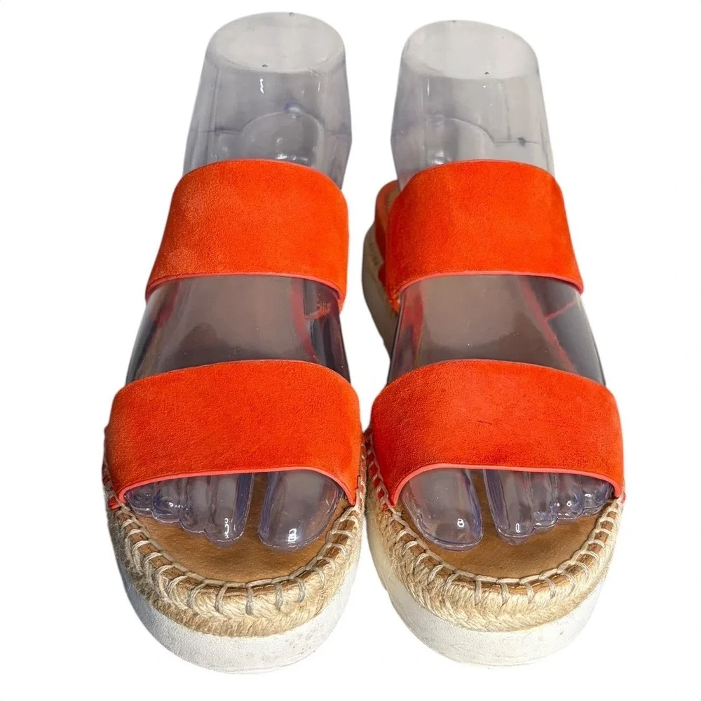 Franco Sarto Orange Cappy Sandals Platform Espadrille Women's Size‎ 6.5M